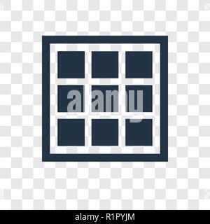 Grids vector icon isolated on transparent background, Grids transparency logo concept Stock Vector