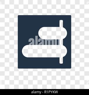 Right alignment vector icon isolated on transparent background, Right alignment transparency logo concept Stock Vector