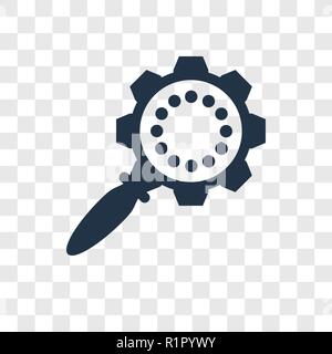 Magnifying glass vector icon isolated on transparent background, Magnifying glass transparency logo concept Stock Vector