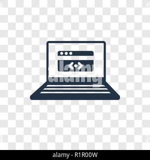 Coding vector icon isolated on transparent background, Coding transparency logo concept Stock Vector