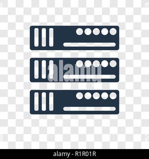 Server vector icon isolated on transparent background, Server transparency logo concept Stock Vector