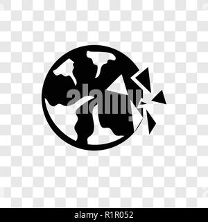 Destroyed planet vector icon isolated on transparent background, Destroyed planet transparency logo concept Stock Vector