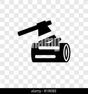 Woodcutter vector icon isolated on transparent background, Woodcutter transparency logo concept Stock Vector