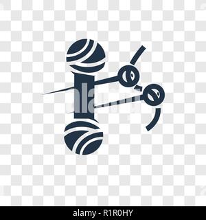 Knitting neddles vector icon isolated on transparent background, Knitting neddles transparency logo concept Stock Vector