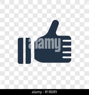 Like vector icon isolated on transparent background, Like transparency logo concept Stock Vector