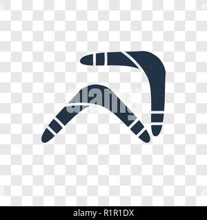 Boomerang vector icon isolated on transparent background, Boomerang transparency logo concept Stock Vector