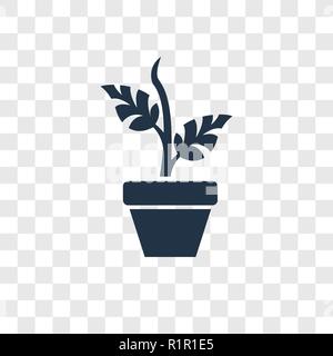 Plant vector icon isolated on transparent background, Plant transparency logo concept Stock Vector