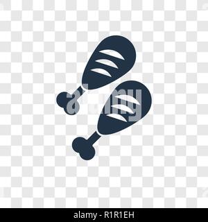 Chicken leg vector icon isolated on transparent background, Chicken leg transparency logo concept Stock Vector