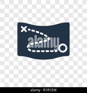 Treasure map vector icon isolated on transparent background, Treasure map transparency logo concept Stock Vector