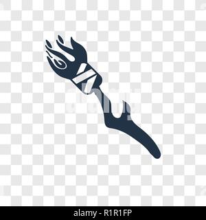 Torch vector icon isolated on transparent background, Torch transparency logo concept Stock Vector