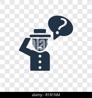 Question vector icon isolated on transparent background, Question transparency logo concept Stock Vector