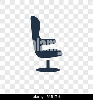 Desk chair vector icon isolated on transparent background, Desk chair transparency logo concept Stock Vector