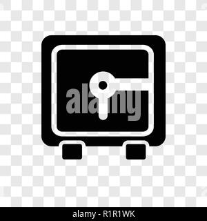 Safebox vector icon isolated on transparent background, Safebox transparency logo concept Stock Vector