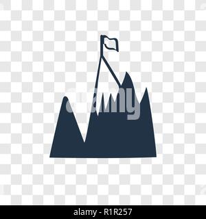 Peak vector icon isolated on transparent background, Peak transparency logo concept Stock Vector