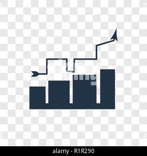 Bar chart vector icon isolated on transparent background, Bar chart transparency logo concept Stock Vector