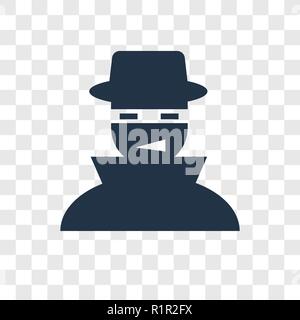 Hacker vector icon isolated on transparent background, Hacker transparency logo concept Stock Vector