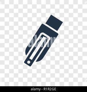 Pendrive vector icon isolated on transparent background, Pendrive transparency logo concept Stock Vector