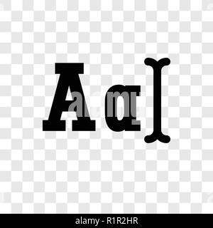 Font vector icon isolated on transparent background, Font transparency logo concept Stock Vector