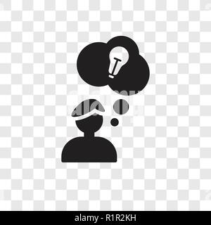 Having an idea vector icon isolated on transparent background, Having an idea transparency logo concept Stock Vector