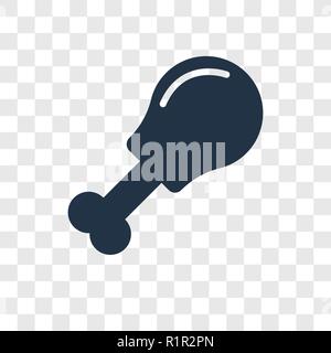 Chicken leg vector icon isolated on transparent background, Chicken leg transparency logo concept Stock Vector