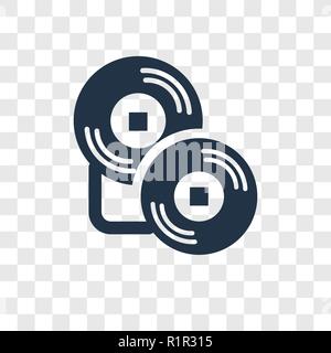Compact Disc vector icon isolated on transparent background, Compact Disc transparency logo concept Stock Vector