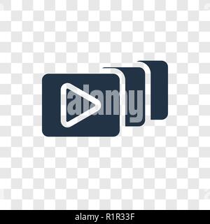 Video File List vector icon isolated on transparent background, Video File List transparency logo concept Stock Vector