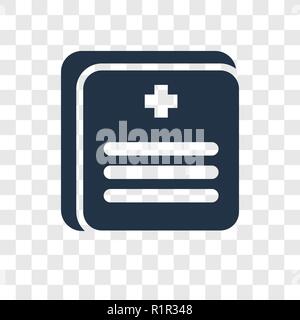 Medical records vector icon isolated on transparent background, Medical records transparency logo concept Stock Vector