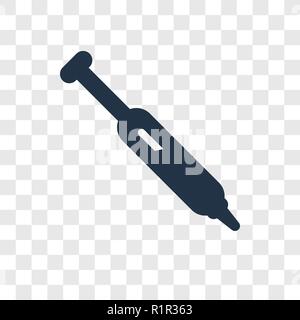 Syringe vector icon isolated on transparent background, Syringe transparency logo concept Stock Vector