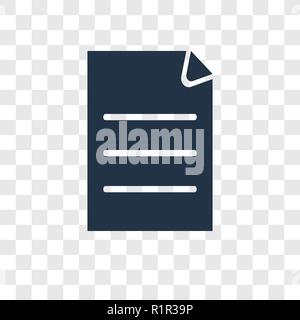 File vector icon isolated on transparent background, File transparency logo concept Stock Vector