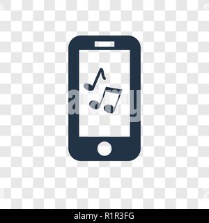 Ringtone vector icon isolated on transparent background, Ringtone transparency logo concept Stock Vector