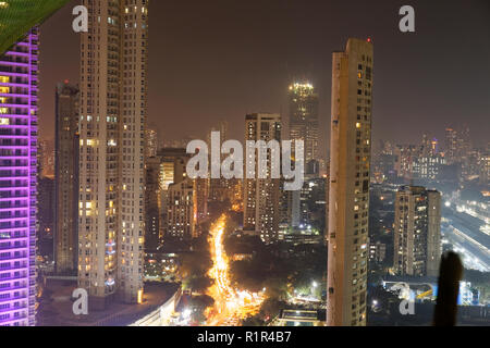 skyscrapers in Mumbai on Diwali, showing skyline of Mumbai. Stock Photo