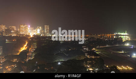 skyscrapers in Mumbai on Diwali, showing skyline of Mumbai. Stock Photo