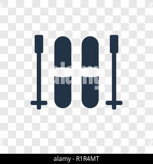 Skii vector icon isolated on transparent background, Skii transparency logo concept Stock Vector