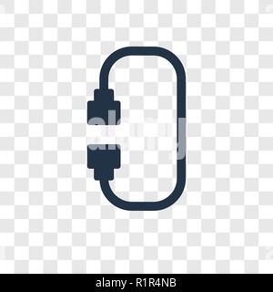 Carabiner vector icon isolated on transparent background, Carabiner transparency logo concept Stock Vector