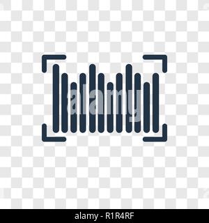 Barcode vector icon isolated on transparent background, Barcode transparency logo concept Stock Vector