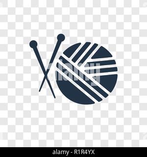 Knitting vector icon isolated on transparent background, Knitting transparency logo concept Stock Vector