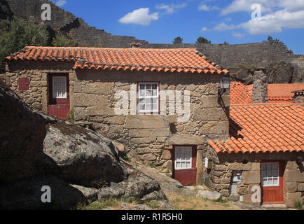 Portugal, Guarda district, Beira Alta. Sortelha, historical mountain village, built within Medieval fortified walls. Stock Photo