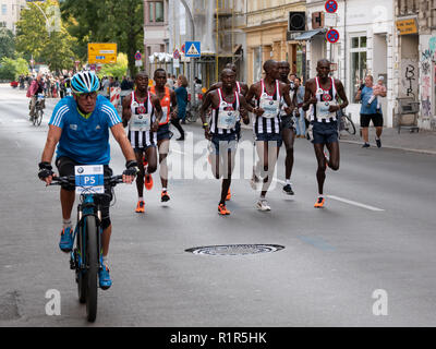 BERLIN, GERMANY - SEPTEMBER 16, 2018: Pacemakers At Berlin Marathon 2018 In Berlin Stock Photo