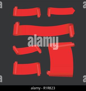set of red banners Stock Vector