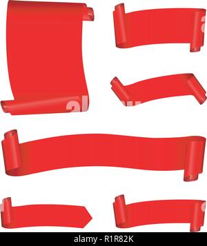 set of red banners Stock Vector
