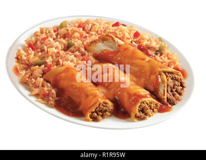 Tres Enchiladas Stock Photo