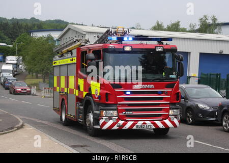 KENT FIRE & RESCUE SCANIA FIRE TRUCK Stock Photo - Alamy