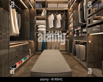 3d render of dress wardrobe Stock Photo