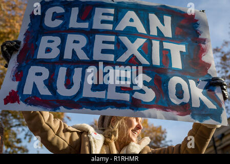 London, UK: 3On the day that Prime Minister Theresa May petitions her cabinet on the current negotiations to leave the EU, Brexiters opposite Downing Street in Whitehall, protest that Leave Means Leave, on 14th November 2018, in London, England. Photo by Richard Baker / Alamy Live News Stock Photo