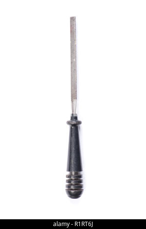 Old file tool isolated on white background Stock Photo
