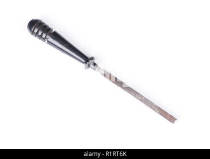 Old file tool isolated on white background Stock Photo