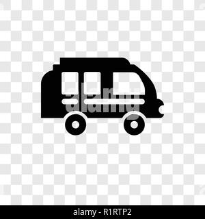 Camper van vector icon isolated on transparent background, Camper van transparency logo concept Stock Vector