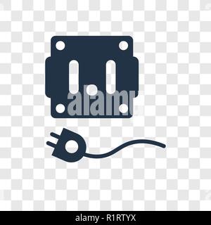 Plug vector icon isolated on transparent background, Plug transparency logo concept Stock Vector