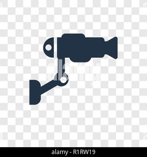 Security camera vector icon isolated on transparent background, Security camera transparency logo concept Stock Vector