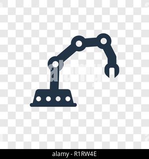 Mechanical arm vector icon isolated on transparent background, Mechanical arm transparency logo concept Stock Vector